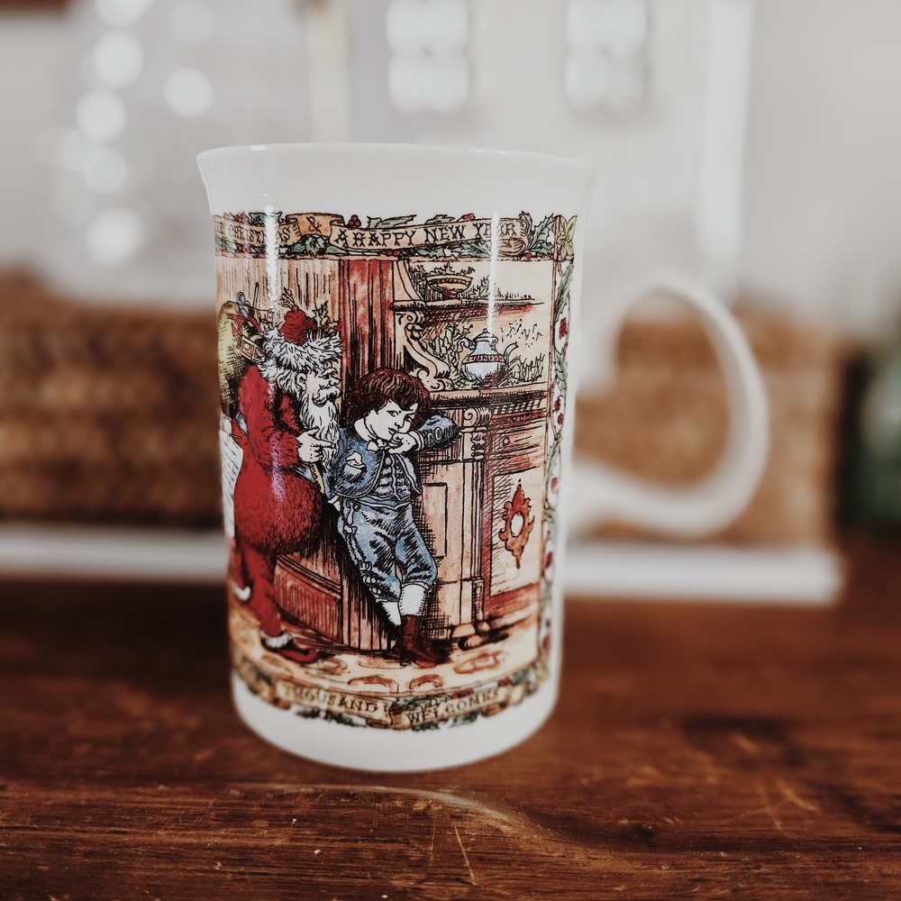 Vintage Set Of Red & White Dunoon Christmas Cheer Mugs Made In Scotland - Picture 4 of 10
